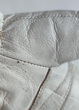 Кожаные белые перчатки перчатки варежки кожуни кожа зимние теплые на замке женские...