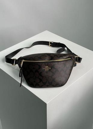 Сумка  signature belt bag fanny pack brown
