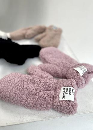 Перчатки перчатки мех тедди теплые3 фото
