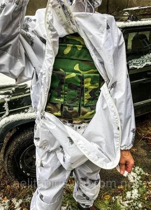 Маскувальний костюм сніг масхалат білий водонепронекний костюм масхалат військовослужбовця2 фото