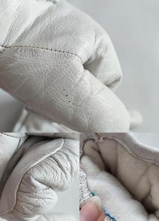 Шкіряні білі рукавички перчатки рукавиці кожані шкіра зимові теплі на замку жіночі фотосесії фотосесія8 фото