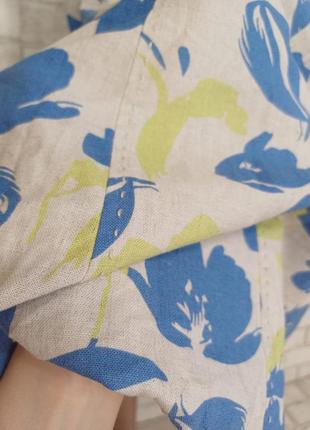 Фирменная ewm юбка миди на 54% лен 46%вискоза в нежных цветах, размер 2хл7 фото