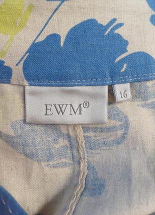 Фирменная ewm юбка миди на 54% лен 46%вискоза в нежных цветах, размер 2хл10 фото