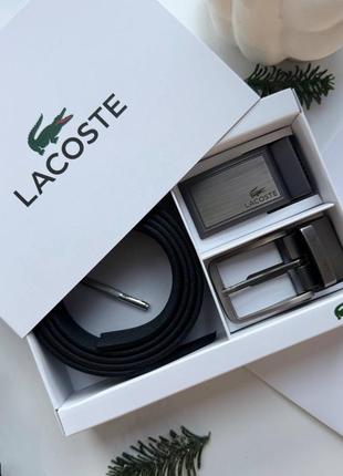 Ремень мужской с двумя пряжками lacoste идея для подарок