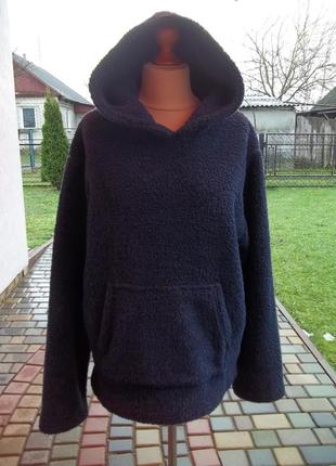 ( xl - 50 / 52 р ) мужской флисовый толстый свитер кофта худи с капюшоном б / у