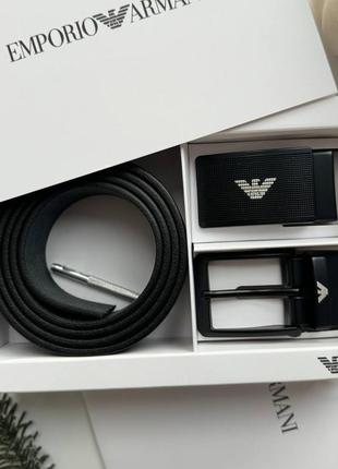 Ремень мужской с двумя пряжками armani идея для подарок