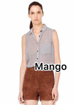 Блуза біло-чорна в принт mango