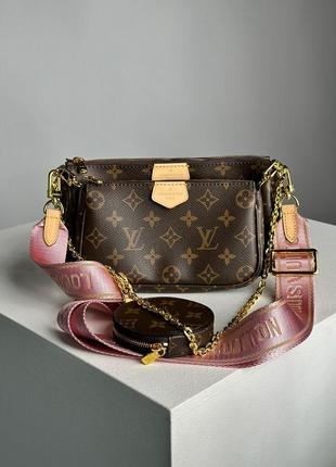 Сумка multi pochette brown/pink