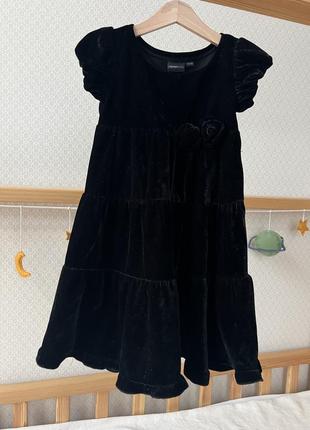 Святкова велюрова сукня, новорічна 98 - 104 см.