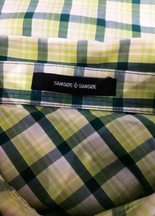 Комфортная хлопковая рубашка в клетку модного бренда из данных samsoe &amp; Jamsoe.5 фото