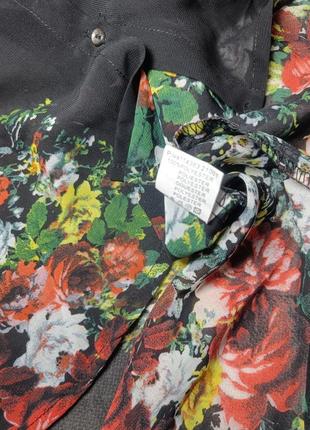 Шикарная блуза в цветочный принт. красивая блуза. шифоновая блуза. рубашка в цветочный принт7 фото