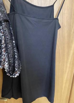 Серебристое короткое эффектное платье есть пояс полностью в пайетки 44-46 р7 фото