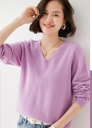 Кашеміровий светр з v-подібним вирізом 💯 % кашемір1 фото