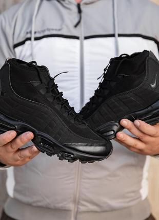 Мужские зимние кроссовки nike am 95 sneakerboot black.4 фото