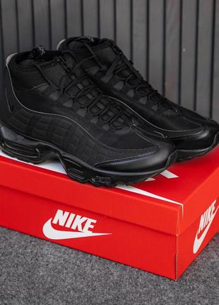 Мужские зимние кроссовки nike am 95 sneakerboot black.2 фото