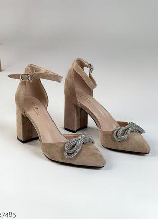 Стильні жіночі туфлі на підборах, еко замша, 37-38-39-40-41