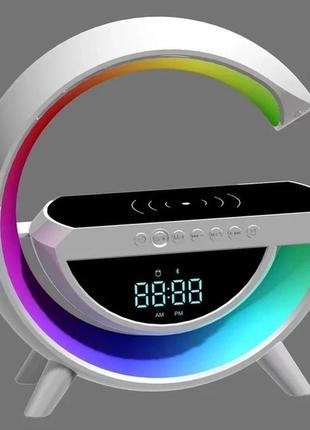 Настольная смарт лампа, ночник bt-3401 rgb rainbow light-wireless happy light с bluetooth колонкой