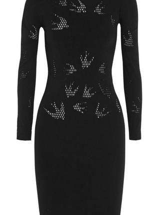 Эффектное сексуальное женское черное трикотажное платье из эластичного трикотажа от alexander mcqueen