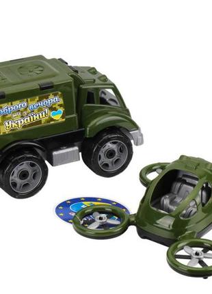 Детская игрушка "военный транспорт" технок 7792 машинка с квадрокоптером