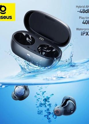 Наушники baseus bowie ma10 pro anc 48 дб 40h bluetooth 5.3 ipx6 display с шумоподавлением