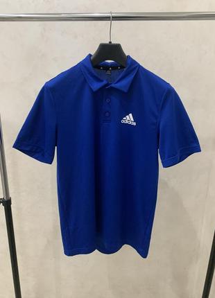 Спортивная футболка adidas синяя поло3 фото