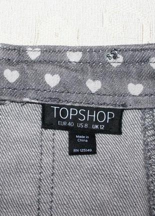 Джинсовая юбка в сердечки topshop, р. 124 фото
