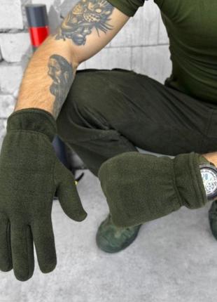 Варежки зимние на флисе свинца