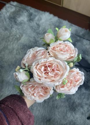 Искусственные цветы, розовые, цветы для декора, декор4 фото