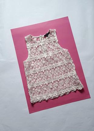 Супермодний білий ажурний топ топік new look