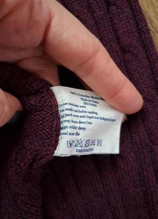 Теплый свитер jack wills вишевого цвета, шерсть, размер m-l.6 фото