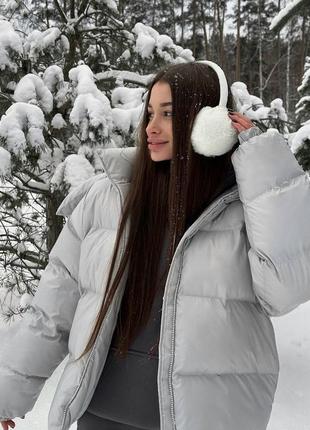 Бомбезная теплая зимняя куртка пуховик в расцветках рр 42-52