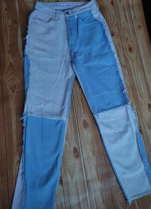 Яркие джинсы двух цветов3 фото