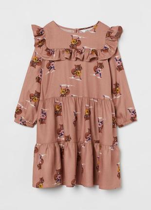 Красивое фирменное тонкое платье с длинным рукавом h&m для девочки 5-6 лет 116