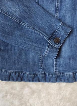 Синяя джинсовая куртка пиджак джинс деним хлопок стрейч батал джинсовка большого размера женская7 фото