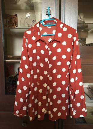 Красивая блузка в горох батал marks & spenser