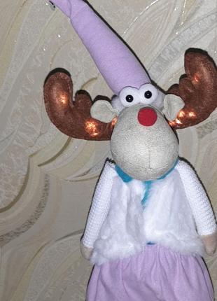 Фігурка декоративна новорічний олень з led підсвіткою розпродаж!!!1 фото