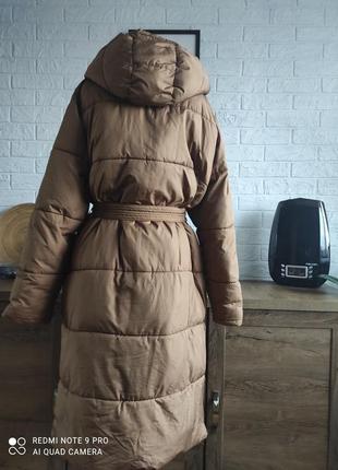 Куртка пуховик плащ бежевый коричневый горчичный макси new look,l,xl,42-443 фото