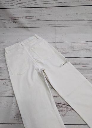 Білосніжні джинси, прямі джинси, джинси з прорізом  від bershka4 фото