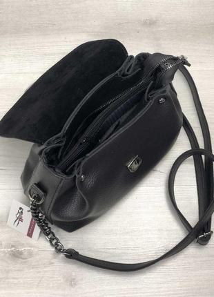 Черная сумка клатч базовая сумка кроссбоди5 фото