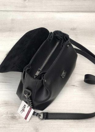Черная сумка клатч базовая сумка кроссбоди6 фото