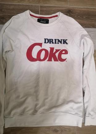 Свитшот zara man x coca cola white/red m