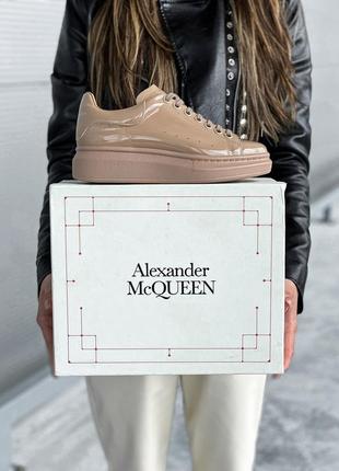 Кроссовки женские alexander mcqueen, бежевые (александр маккуин, маквин, кросівки, кеды)