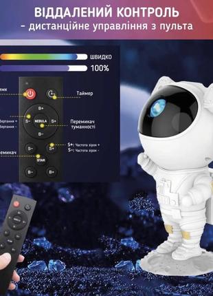 Проектор звездного неба «космонавт» на usb зарядке4 фото