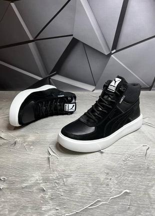 Мужские зимние ботинки puma на меху натаральная кожа/замша