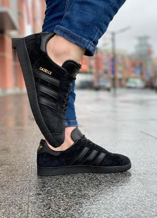 Кроссовки мужские adidas gazelle, черные (адидас газели, адидасы, кросівки)4 фото