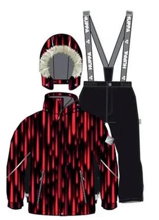 Комплект зимний для мальчиков мебранный (куртка+брюки) huppa dante красный/черный 41930030-92604