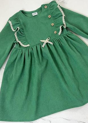Красивое праздничное платье с рюшами для девочки платье с воланами нарядное микровельвет пудровое горчичное беж зеленое коричневое2 фото