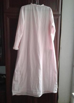 Нічна сорочка тканинна блідо-рожева з прошвою швейцарською батал2 фото