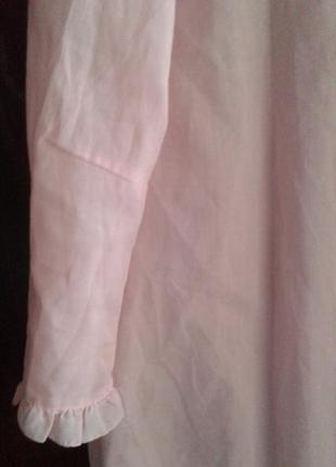 Нічна сорочка тканинна блідо-рожева з прошвою швейцарською батал6 фото