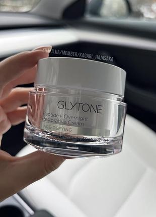 Нічний відновлюючий крем glytone age-defying peptide+